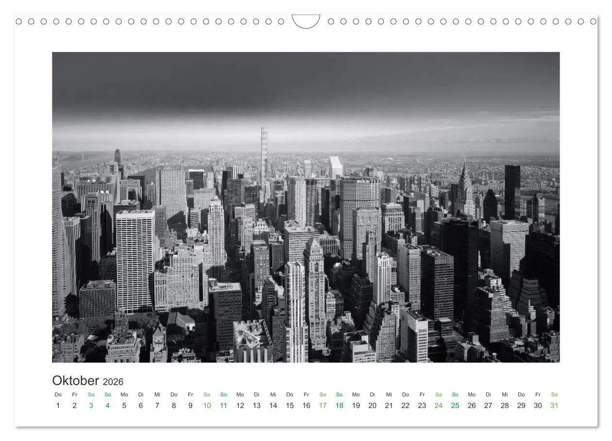 Bild: 9783457861431 | New York in schwarz weiss (Wandkalender 2026 DIN A3 quer), CALVENDO...