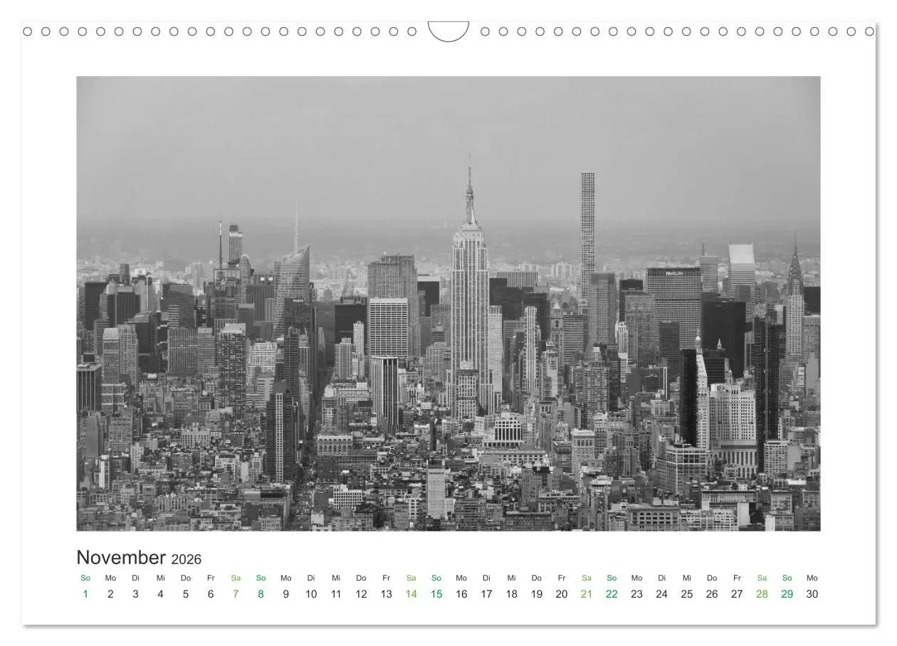 Bild: 9783457861431 | New York in schwarz weiss (Wandkalender 2026 DIN A3 quer), CALVENDO...