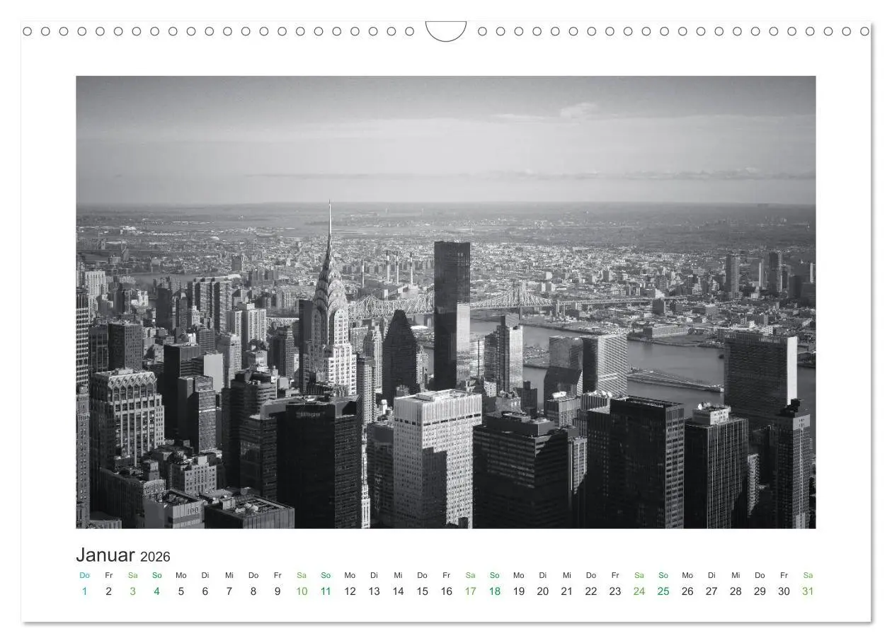 Bild: 9783457861431 | New York in schwarz weiss (Wandkalender 2026 DIN A3 quer), CALVENDO...