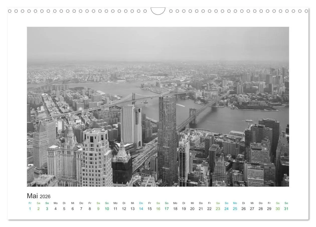 Bild: 9783457861431 | New York in schwarz weiss (Wandkalender 2026 DIN A3 quer), CALVENDO...