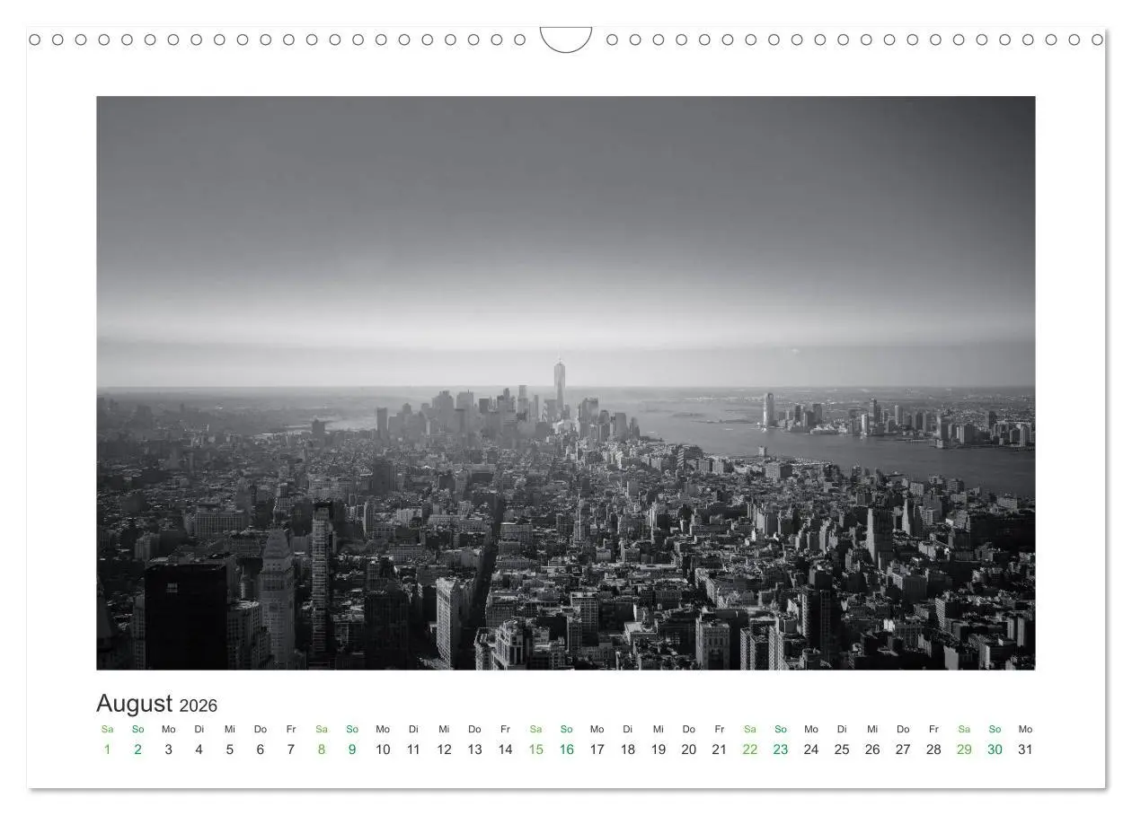 Bild: 9783457861431 | New York in schwarz weiss (Wandkalender 2026 DIN A3 quer), CALVENDO...