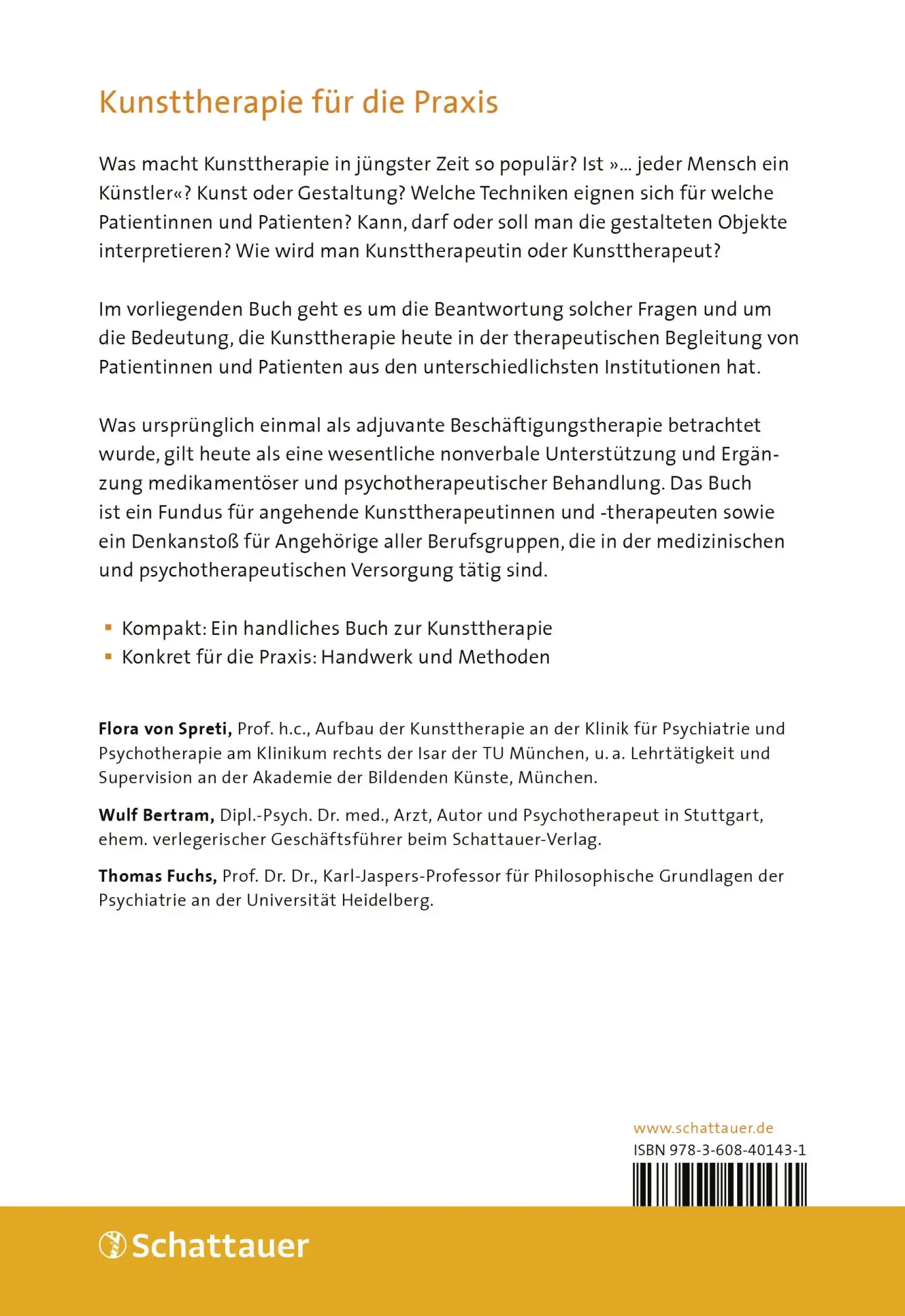 Rückseite: 9783608401431 | Kunsttherapie kompakt (griffbereit) | Flora Spreti (u. a.) | Buch