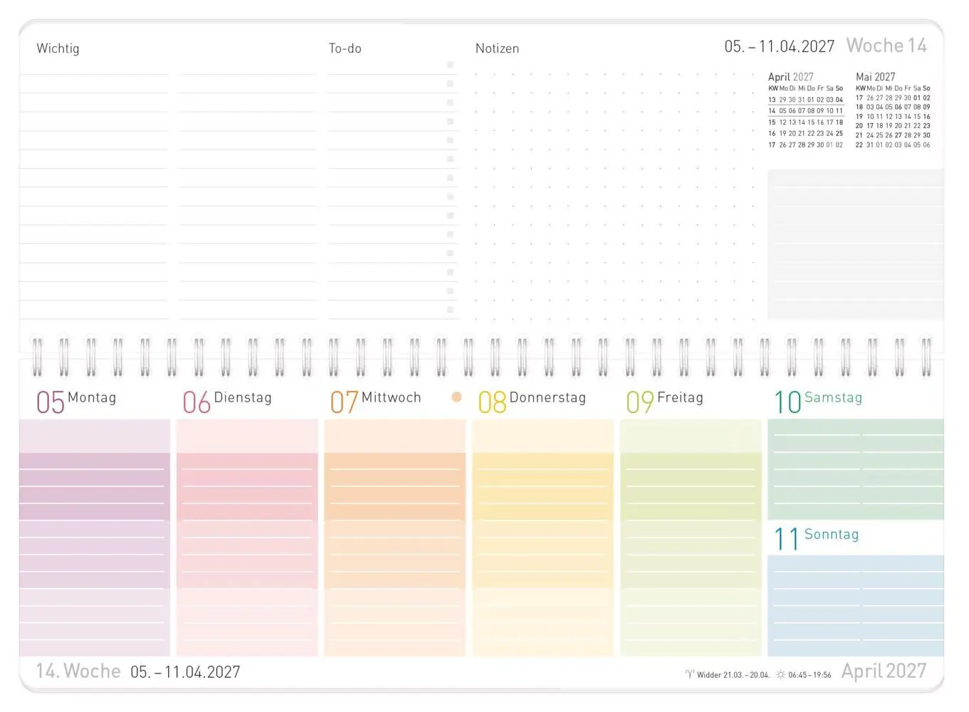 Bild: 4029357111531 | Tischkalender Schuljahr 26/27 | Motiv [Rainbow] | Häfft-Verlag GmbH