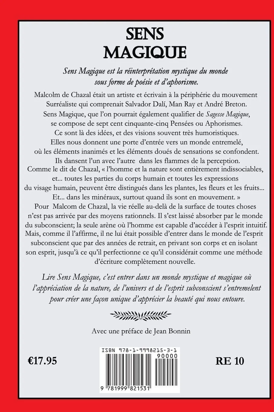 Rückseite: 9781999821531 | Sens Magique | Malcolm de Chazal | Taschenbuch | Französisch | 2019