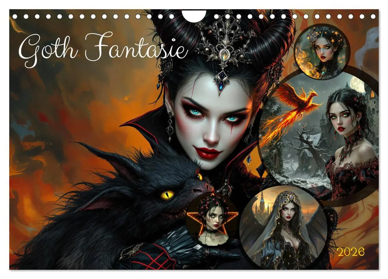 Cover: 9783457301531 | Goth Fantasie (Wandkalender 2026 DIN A4 quer), CALVENDO Monatskalender