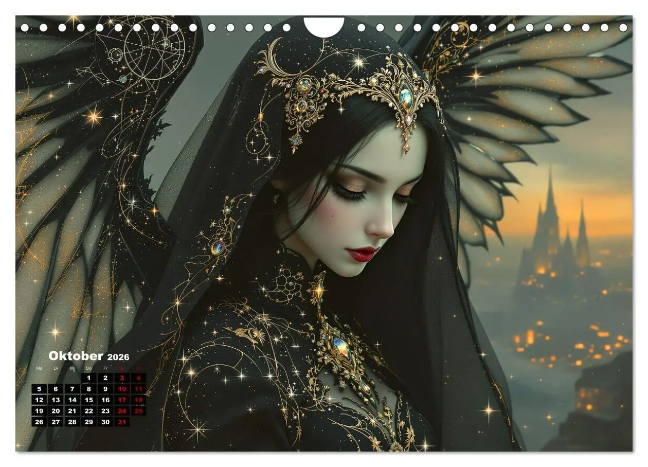 Bild: 9783457301531 | Goth Fantasie (Wandkalender 2026 DIN A4 quer), CALVENDO Monatskalender