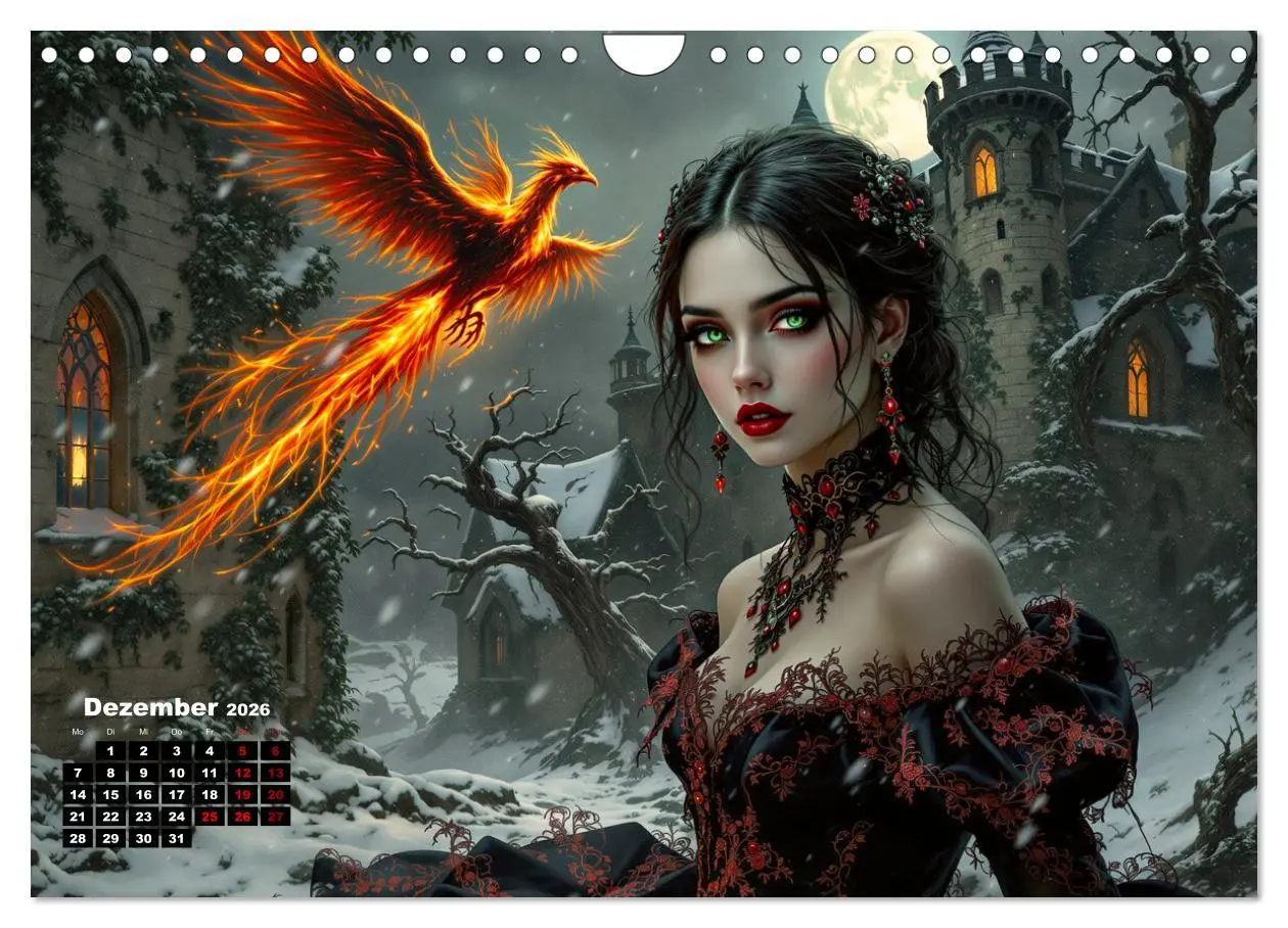 Bild: 9783457301531 | Goth Fantasie (Wandkalender 2026 DIN A4 quer), CALVENDO Monatskalender