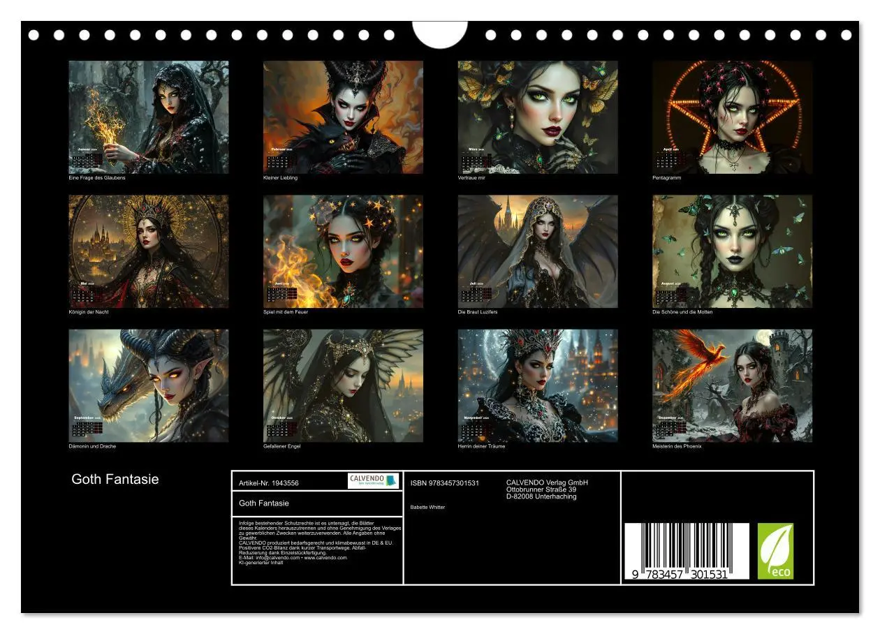 Bild: 9783457301531 | Goth Fantasie (Wandkalender 2026 DIN A4 quer), CALVENDO Monatskalender