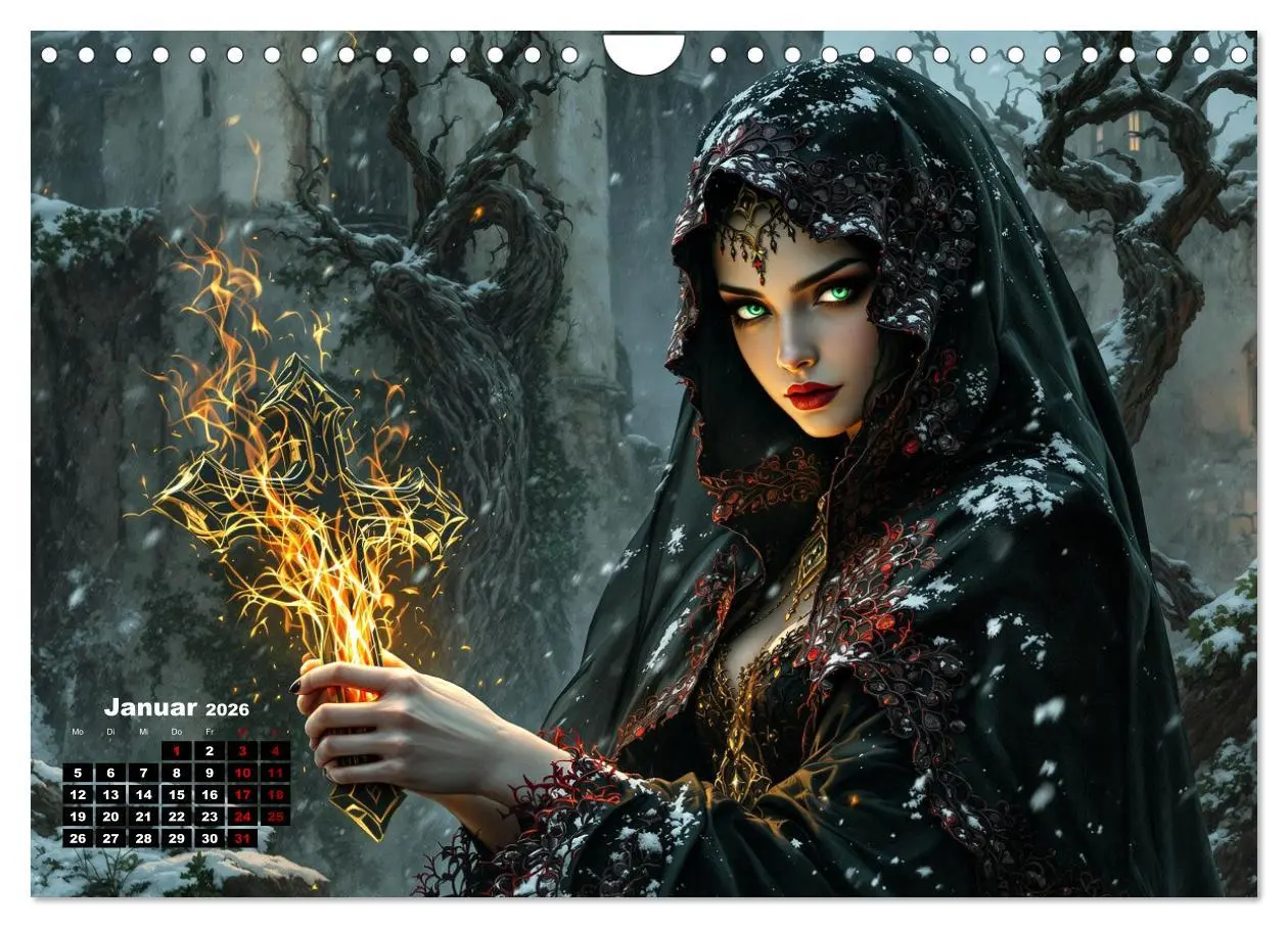 Bild: 9783457301531 | Goth Fantasie (Wandkalender 2026 DIN A4 quer), CALVENDO Monatskalender