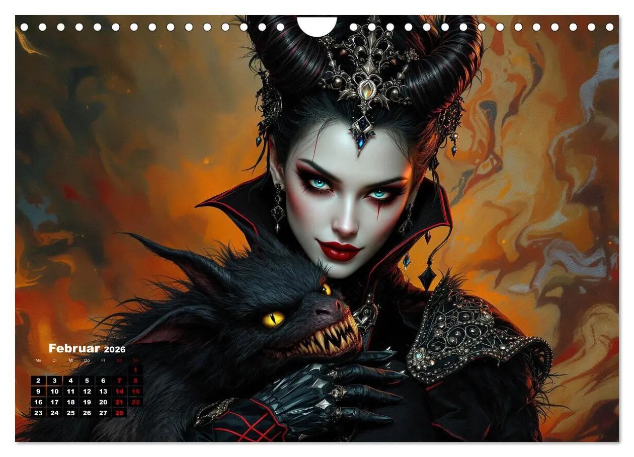 Bild: 9783457301531 | Goth Fantasie (Wandkalender 2026 DIN A4 quer), CALVENDO Monatskalender