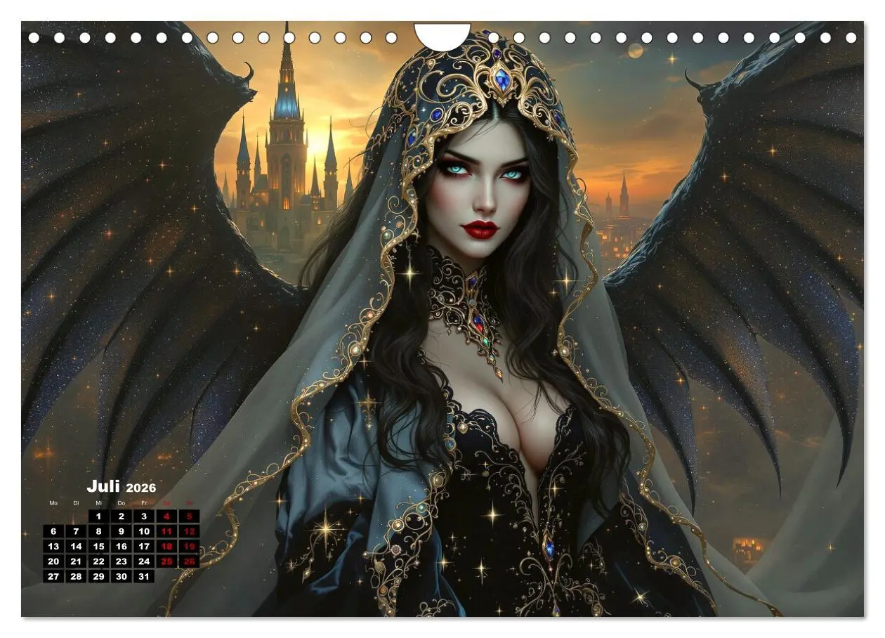 Bild: 9783457301531 | Goth Fantasie (Wandkalender 2026 DIN A4 quer), CALVENDO Monatskalender
