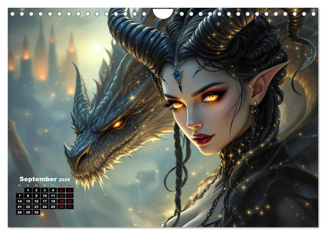 Bild: 9783457301531 | Goth Fantasie (Wandkalender 2026 DIN A4 quer), CALVENDO Monatskalender