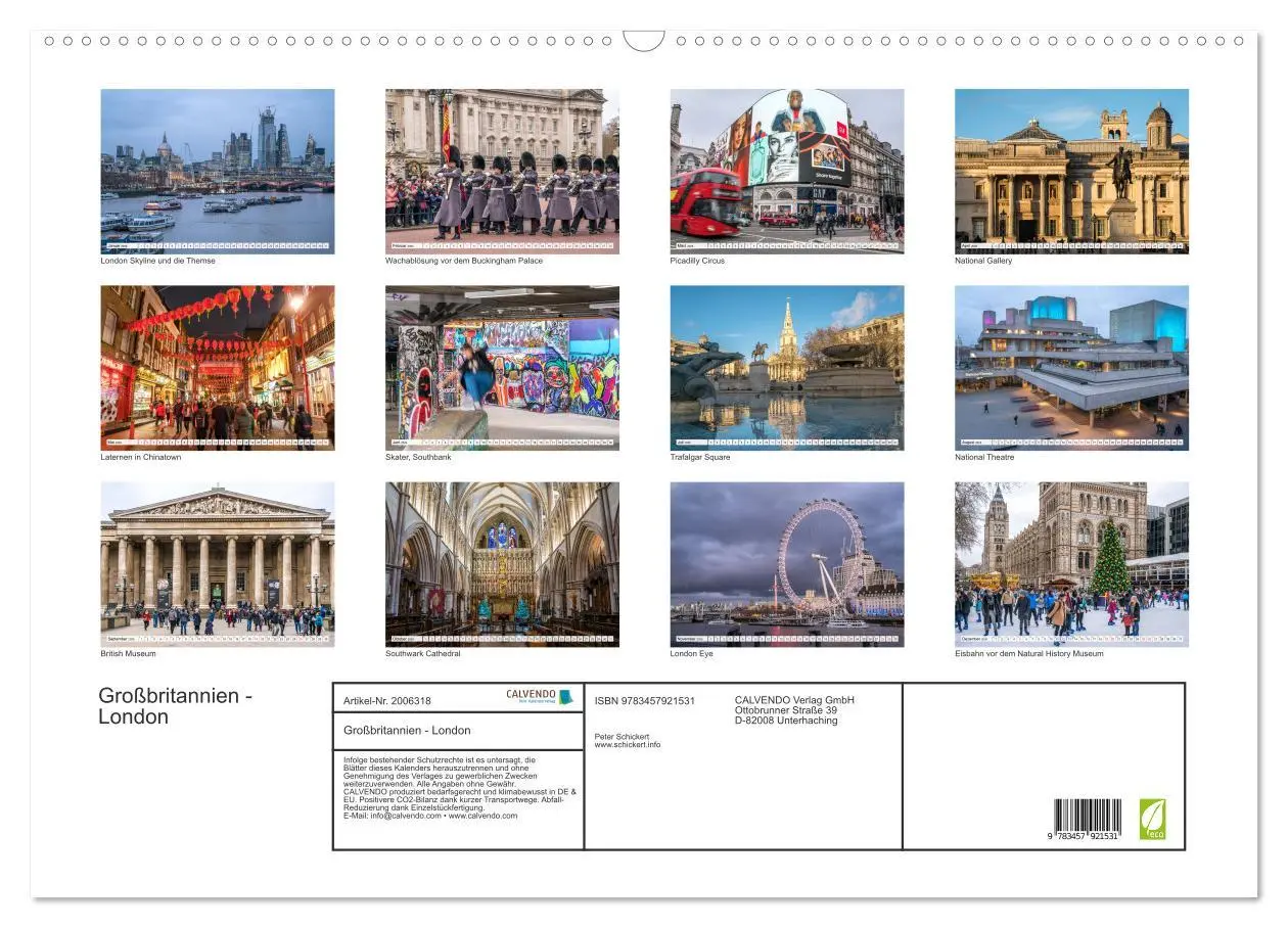 Bild: 9783457921531 | Großbritannien - London (Wandkalender 2026 DIN A2 quer), CALVENDO...