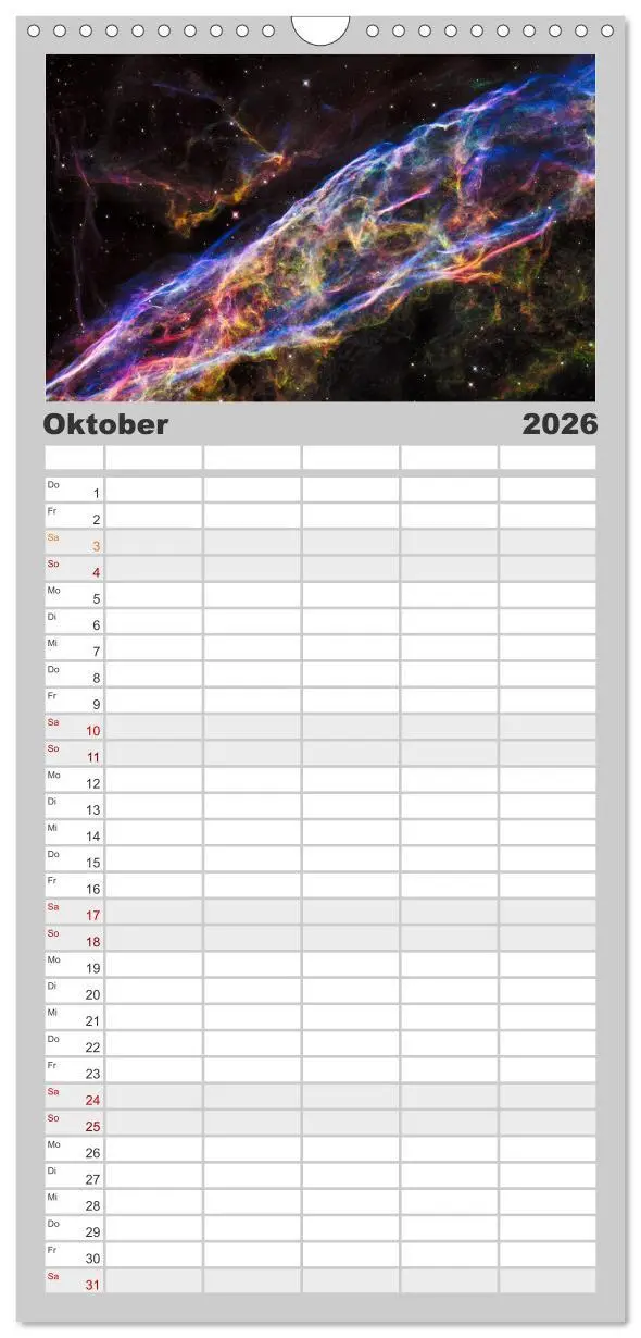 Bild: 9783516491531 | Familienplaner 2026 - Hubble - 35 Jahre atemberaubende Aufnahmen...