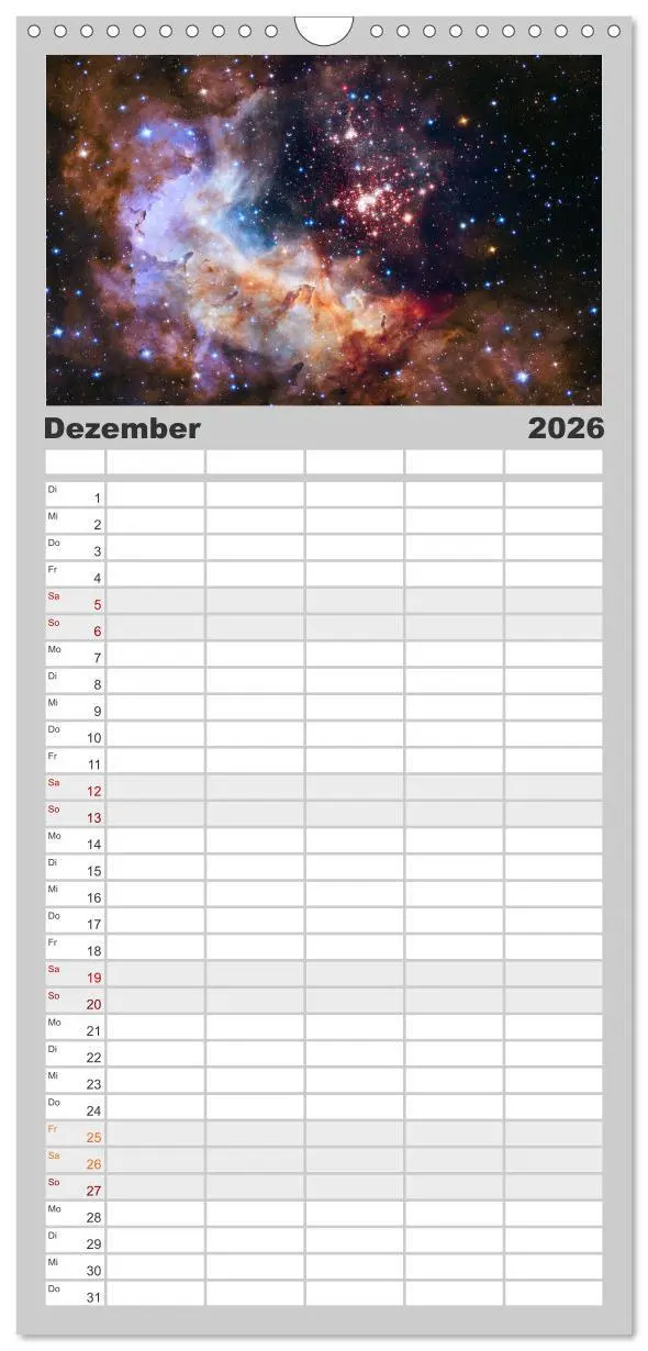 Bild: 9783516491531 | Familienplaner 2026 - Hubble - 35 Jahre atemberaubende Aufnahmen...