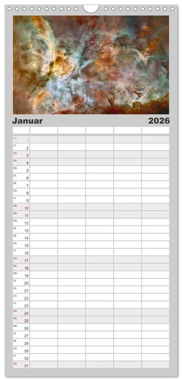 Bild: 9783516491531 | Familienplaner 2026 - Hubble - 35 Jahre atemberaubende Aufnahmen...