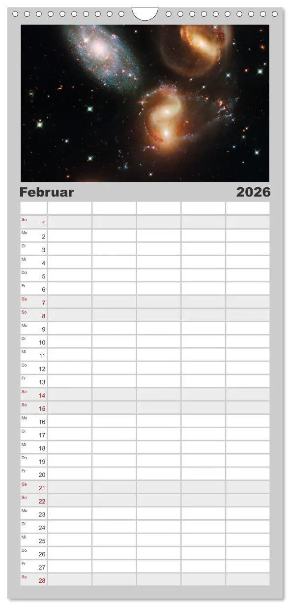 Bild: 9783516491531 | Familienplaner 2026 - Hubble - 35 Jahre atemberaubende Aufnahmen...