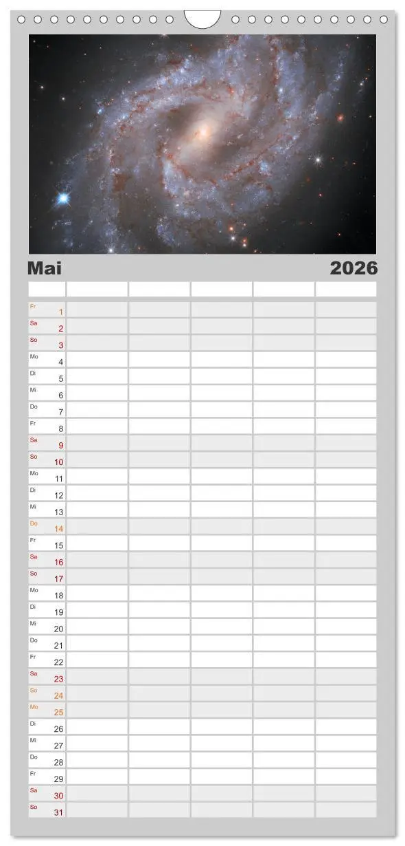 Bild: 9783516491531 | Familienplaner 2026 - Hubble - 35 Jahre atemberaubende Aufnahmen...