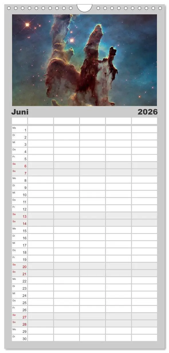 Bild: 9783516491531 | Familienplaner 2026 - Hubble - 35 Jahre atemberaubende Aufnahmen...