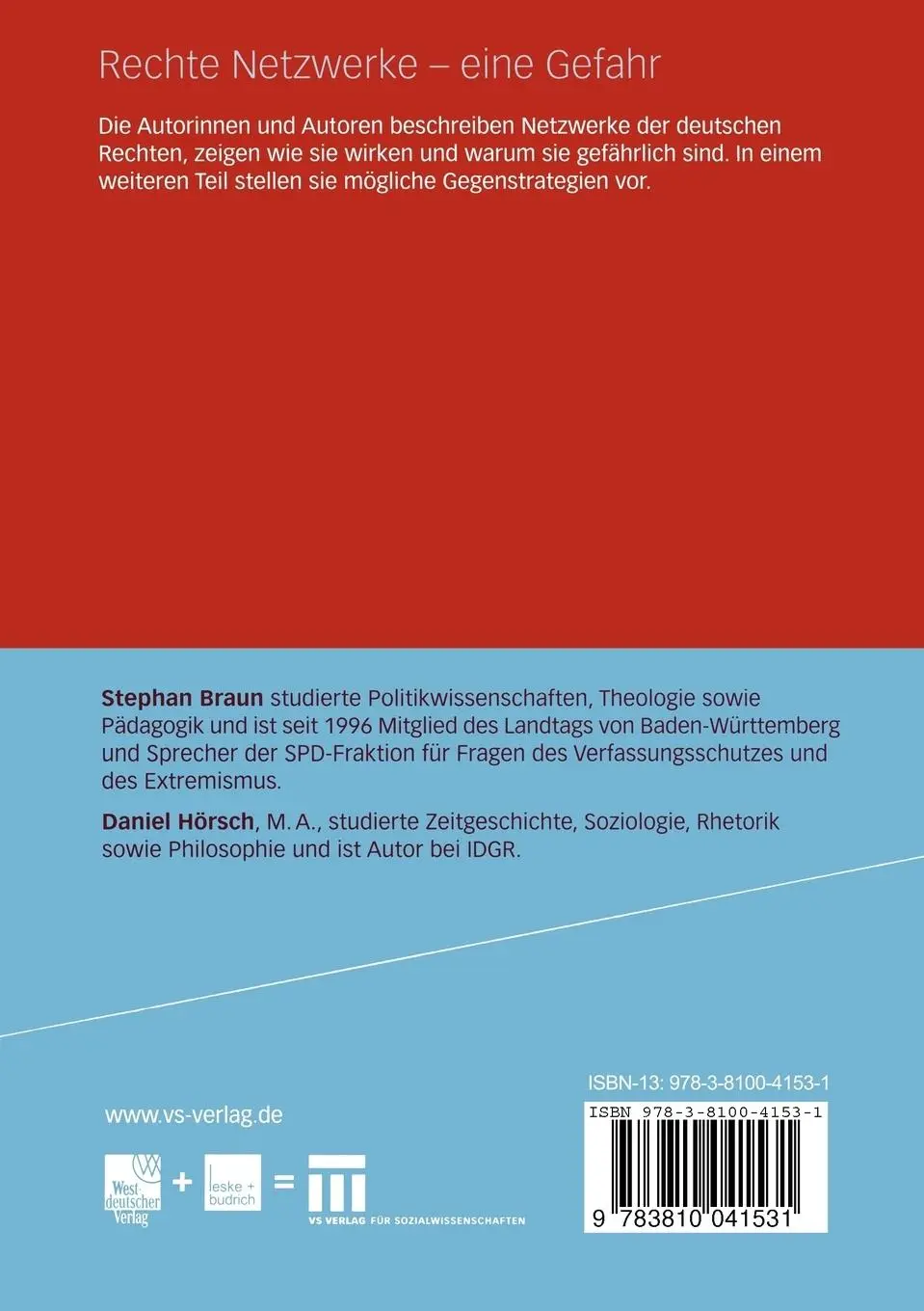 Rückseite: 9783810041531 | Rechte Netzwerke - eine Gefahr | Daniel Hoersch (u. a.) | Taschenbuch