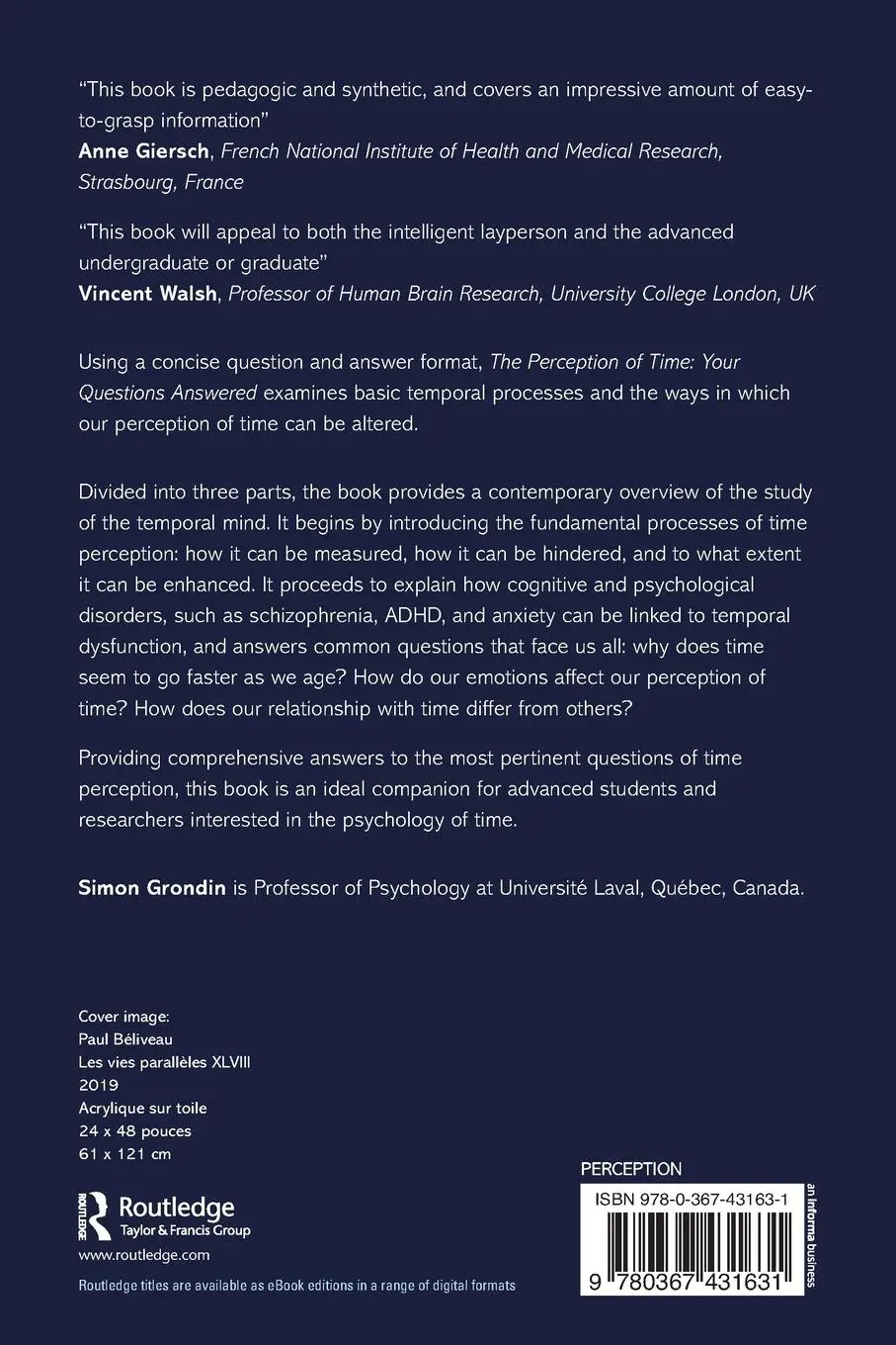 Rückseite: 9780367431631 | The Perception of Time | Your Questions Answered | Simon Grondin