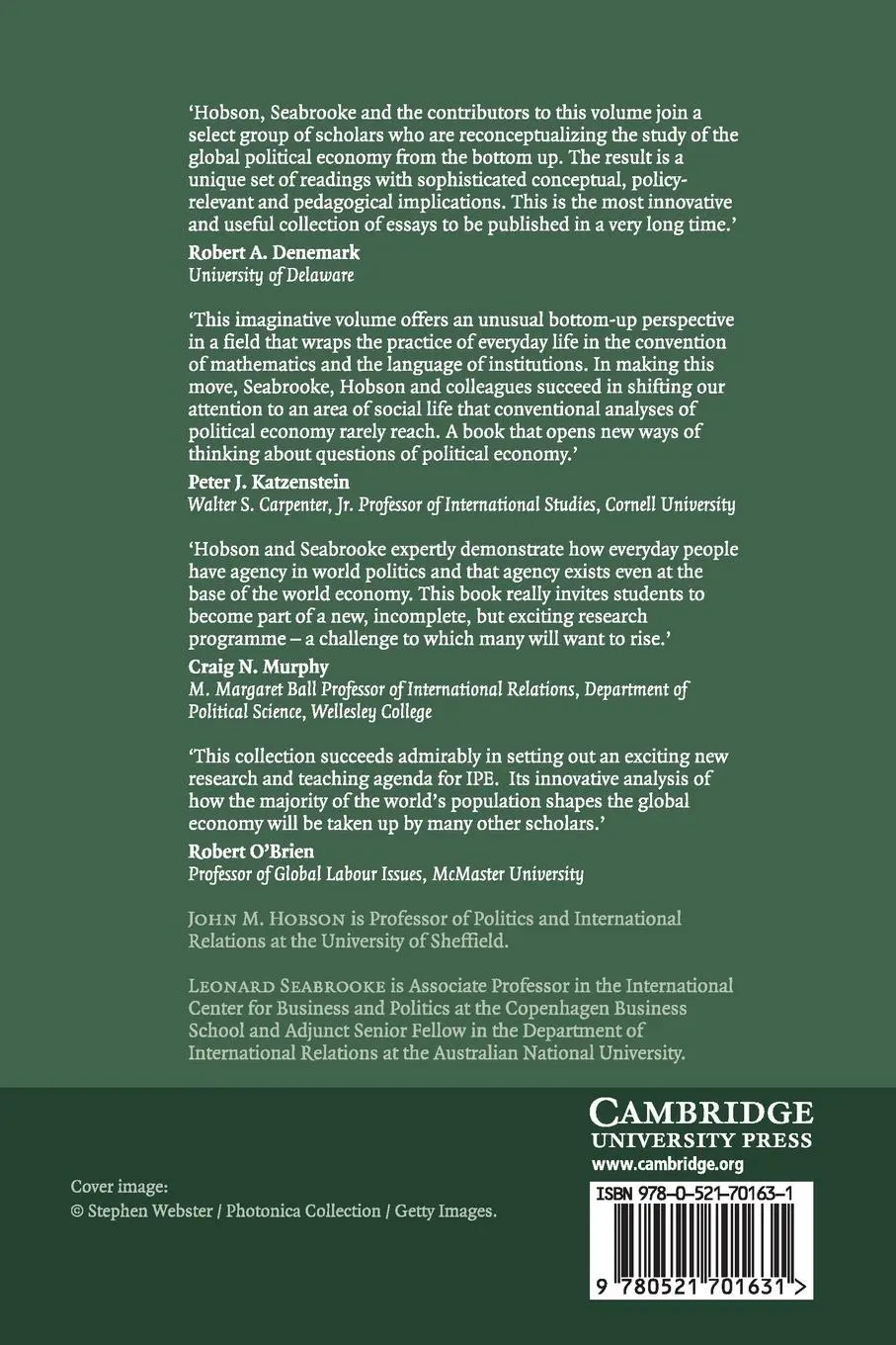 Rückseite: 9780521701631 | Everyday Politics of the World Economy | John M. Hobson (u. a.) | Buch