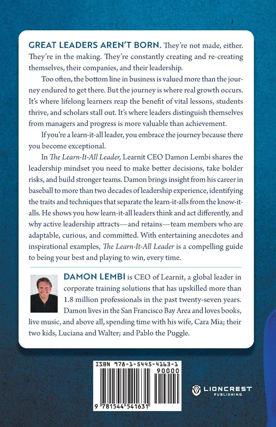 Rückseite: 9781544541631 | The Learn-It-All Leader | Mindset, Traits and Tools | Damon Lembi