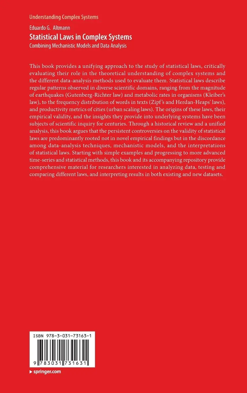 Rückseite: 9783031731631 | Statistical Laws in Complex Systems | Eduardo G. Altmann | Buch | xiii