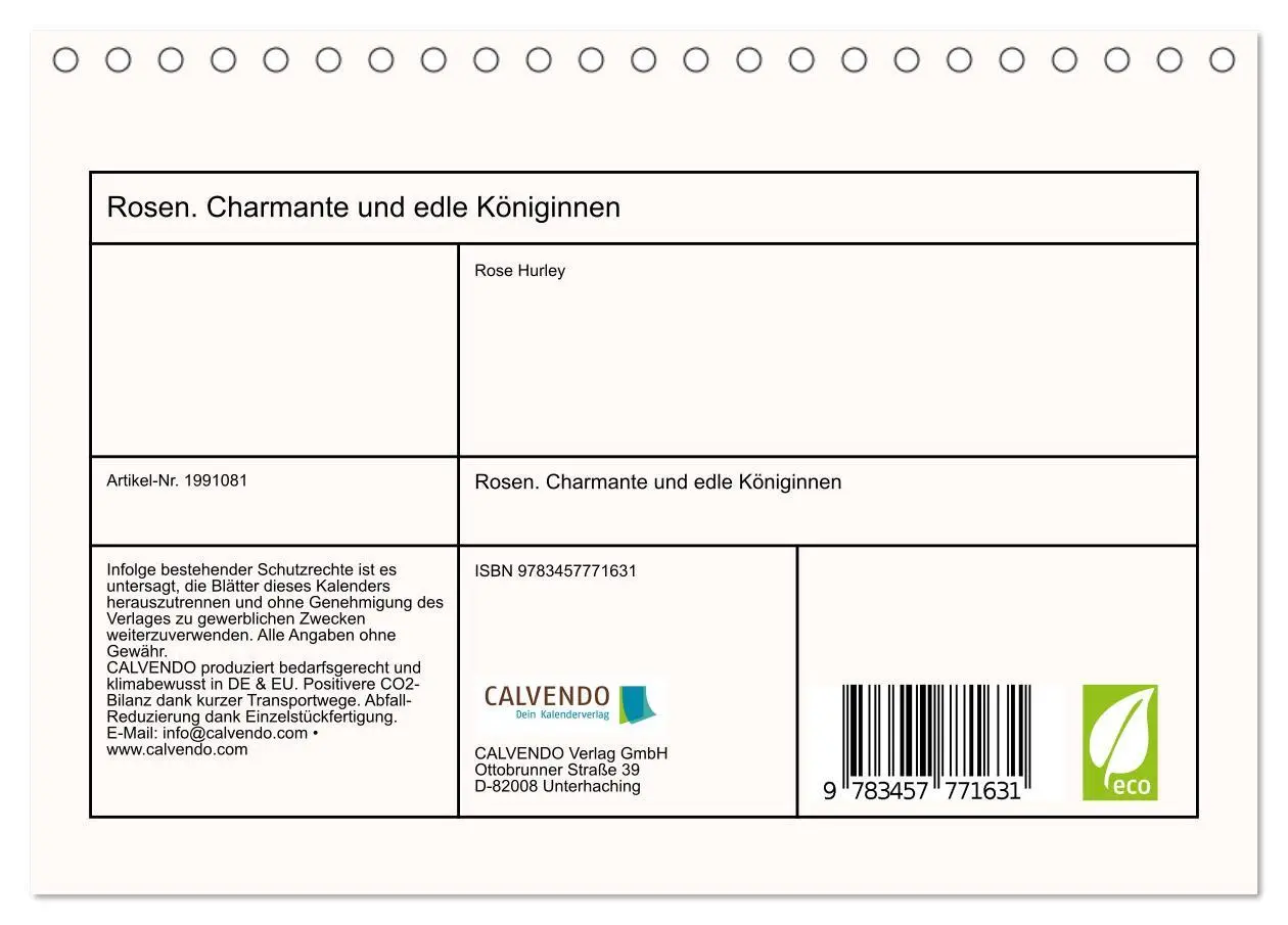 Bild: 9783457771631 | Rosen. Charmante und edle Königinnen (Tischkalender 2026 DIN A5...