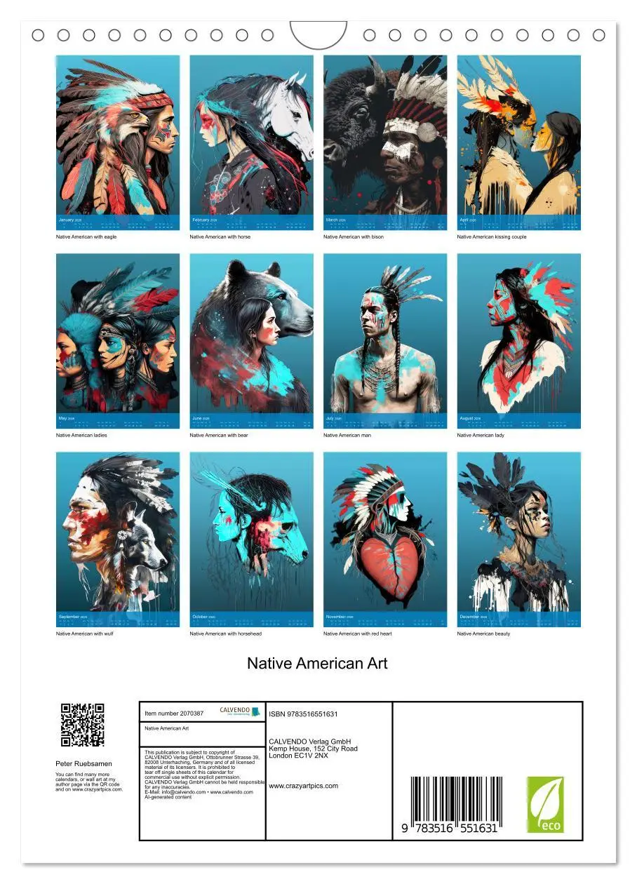 Bild: 9783516551631 | Native American Art (Wall Calendar 2026 DIN A4 portrait), CALVENDO...