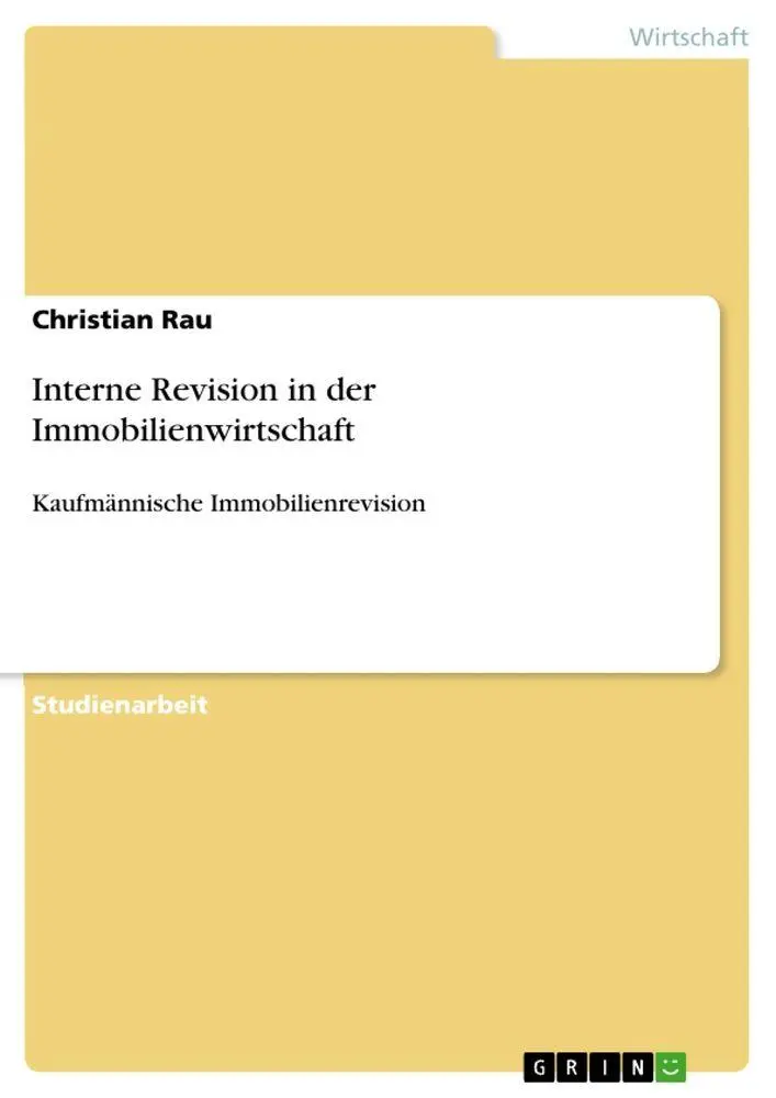 Cover: 9783640681631 | Interne Revision in der Immobilienwirtschaft | Christian Rau | Buch