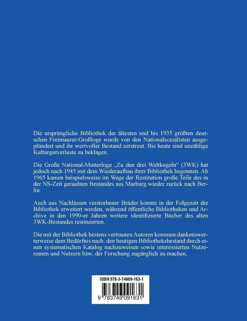 Rückseite: 9783746091631 | Katalog der Bibliothek der Großen National-Mutterloge "Zu den drei...