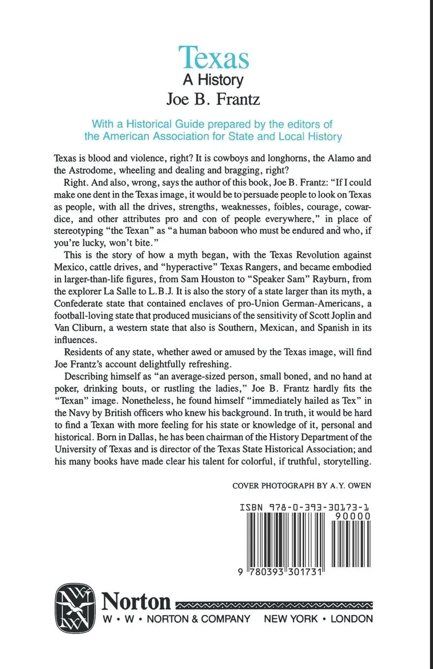 Rückseite: 9780393301731 | Texas | A History | Joe B. Frantz | Taschenbuch | Englisch | 1984