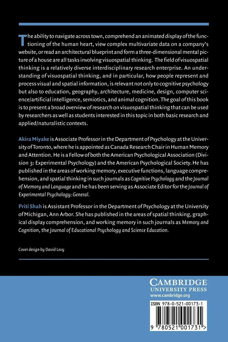 Rückseite: 9780521001731 | The Cambridge Handbook of Visuospatial Thinking | Akira Miyake (u. a.)