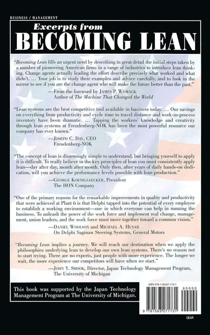 Rückseite: 9781563271731 | Becoming Lean | Inside Stories of U.S. Manufacturers | Liker | Buch