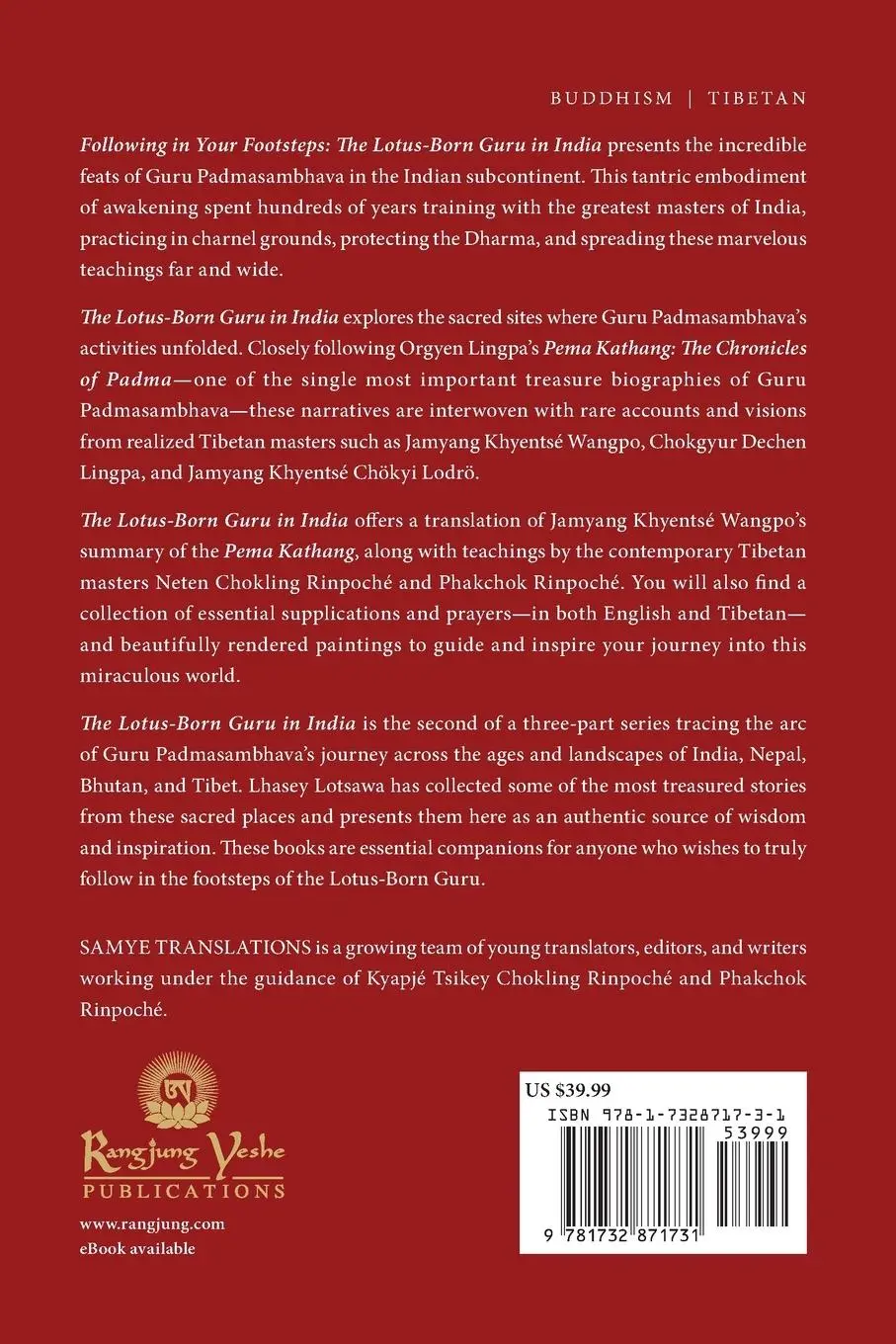 Rückseite: 9781732871731 | Following in Your Footsteps, Volume II | The Lotus-Born Guru in India