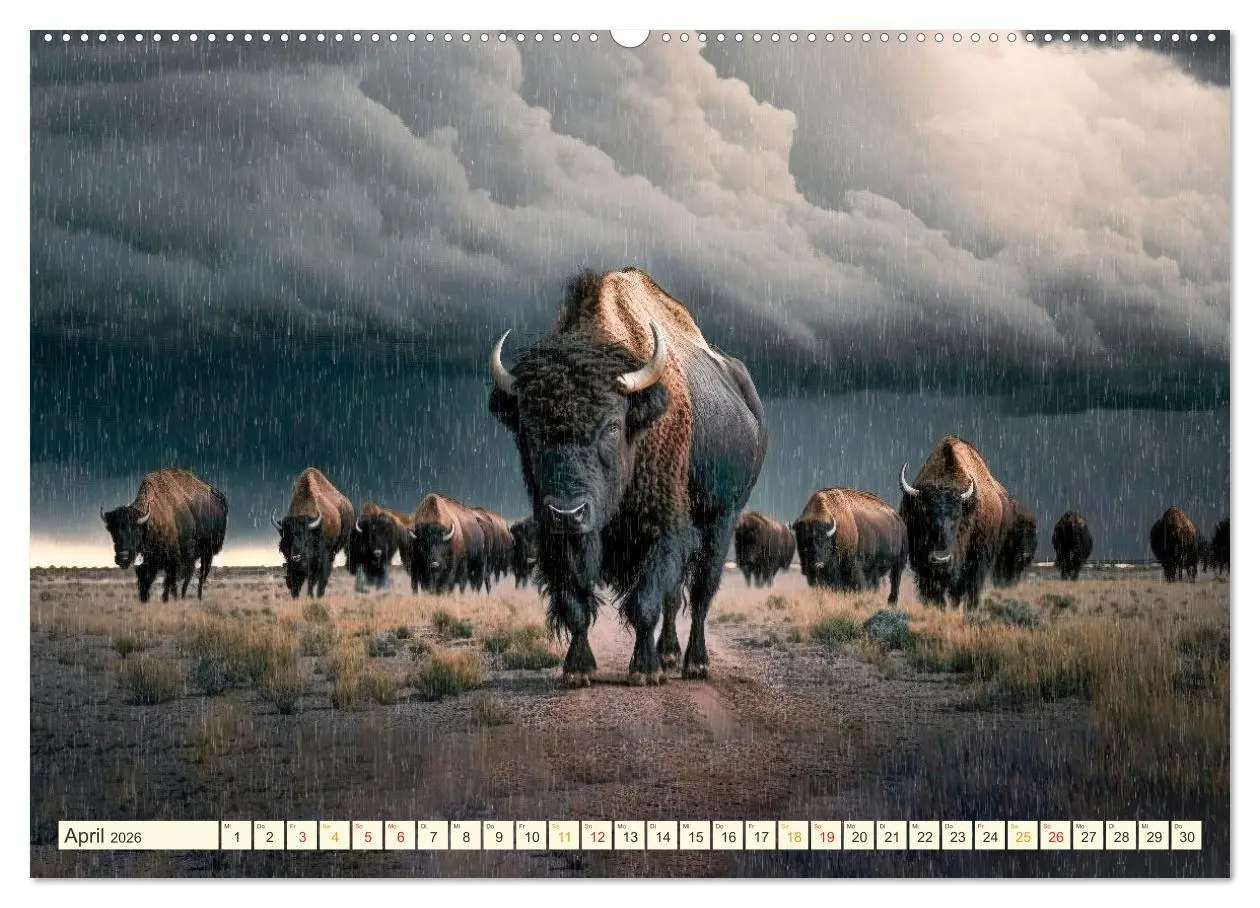 Bild: 9783457381731 | Amerikanischer Bison (hochwertiger Premium Wandkalender 2026 DIN A2...