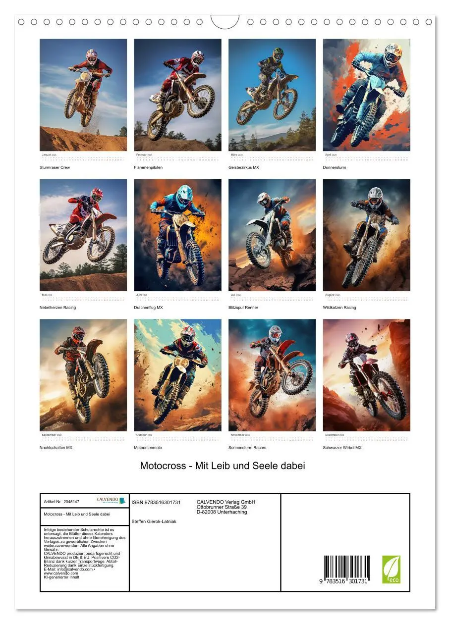 Bild: 9783516301731 | Motocross - Mit Leib und Seele dabei (Wandkalender 2026 DIN A3...