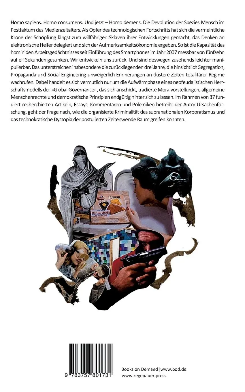 Rückseite: 9783757801731 | Homo demens | Texte zu Zeitenwende, Technokratie und Korporatismus