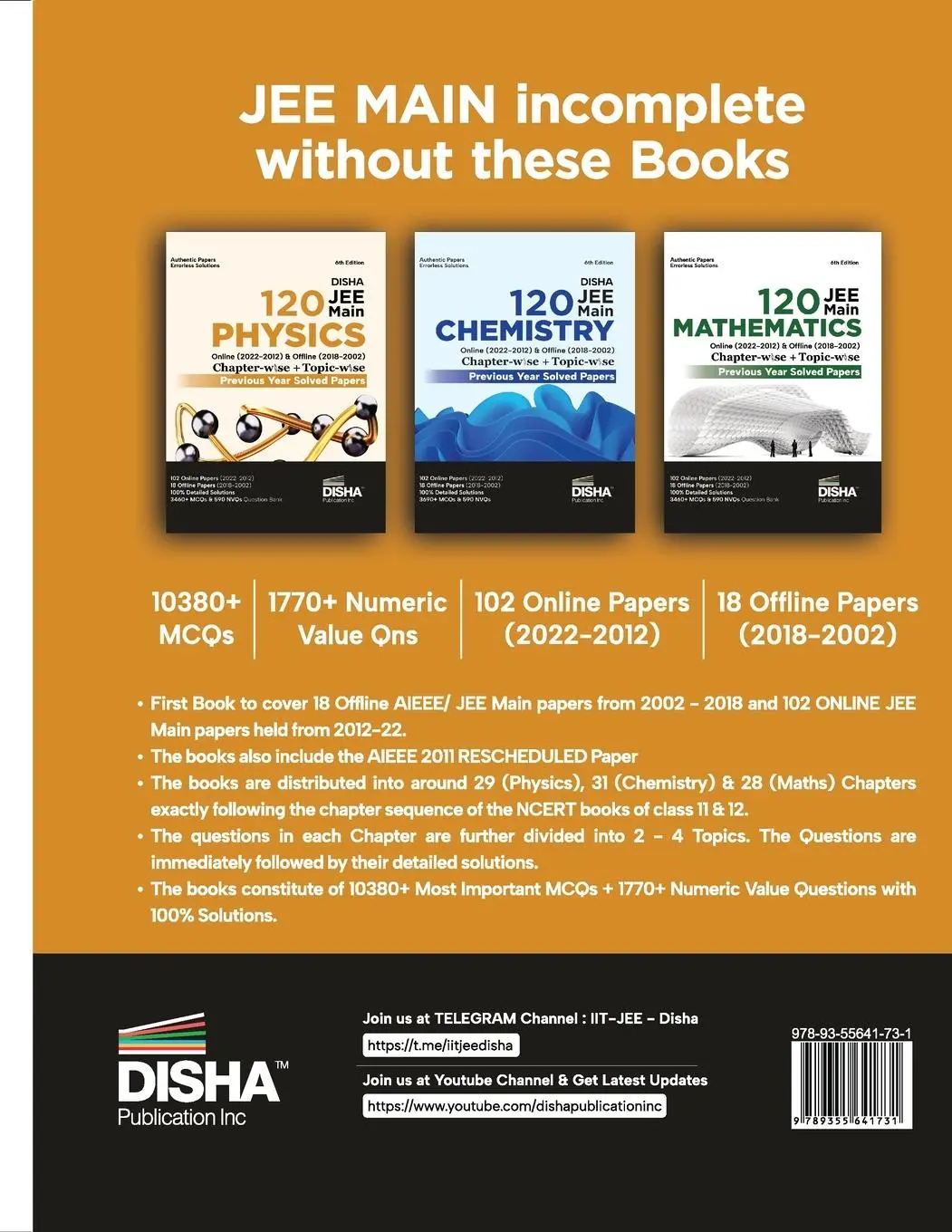 Rückseite: 9789355641731 | Disha 120 JEE Main Physics Online (2022 - 2012) &amp; Offline (2018 -...