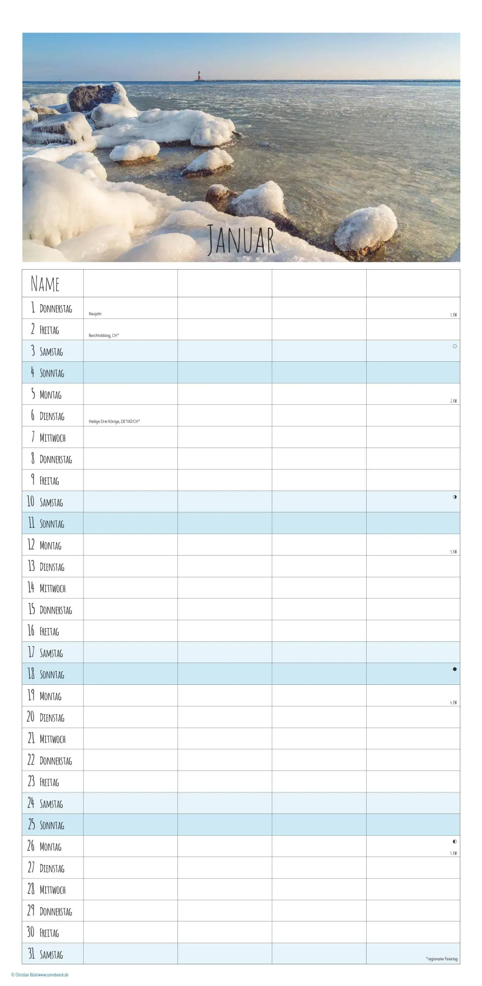 Bild: 4069095001831 | Familienplaner Seeblick 2026 - Familien-Timer 22x45 cm - mit...