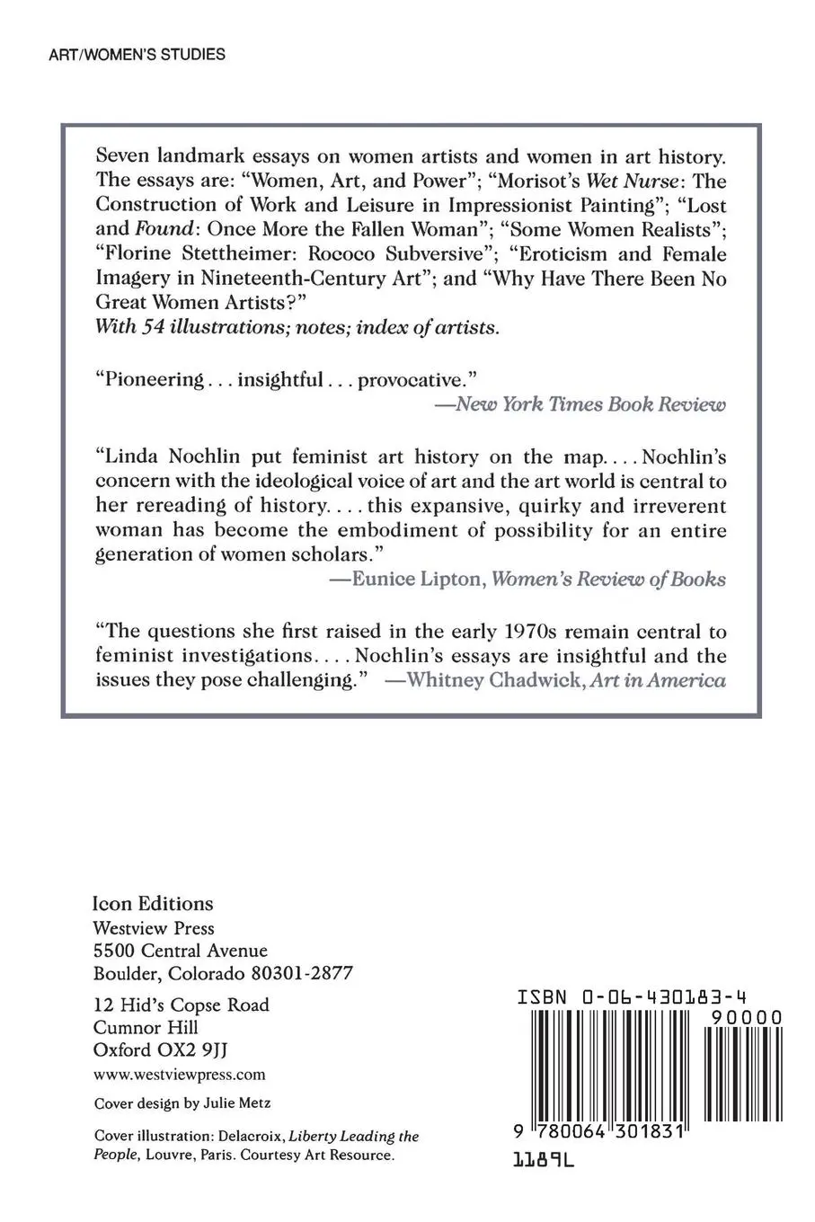 Rückseite: 9780064301831 | Women, Art, And Power And Other Essays | Linda Nochlin | Taschenbuch