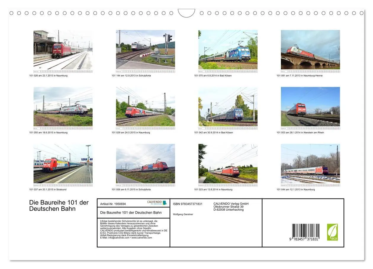 Bild: 9783457371831 | Die Baureihe 101 der Deutschen Bahn (Wandkalender 2026 DIN A3...
