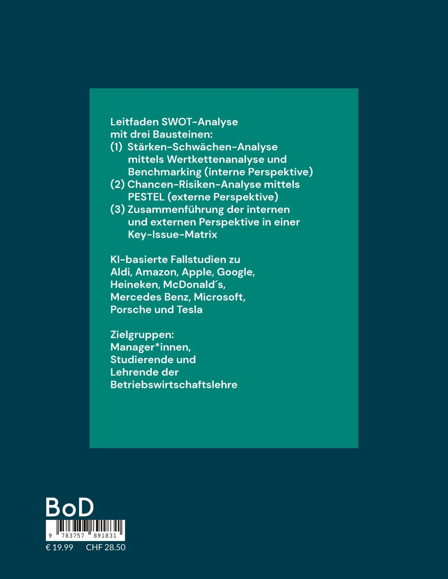 Rückseite: 9783757891831 | SWOT-Analyse | Willy Schneider | Taschenbuch | 108 S. | Deutsch | 2023