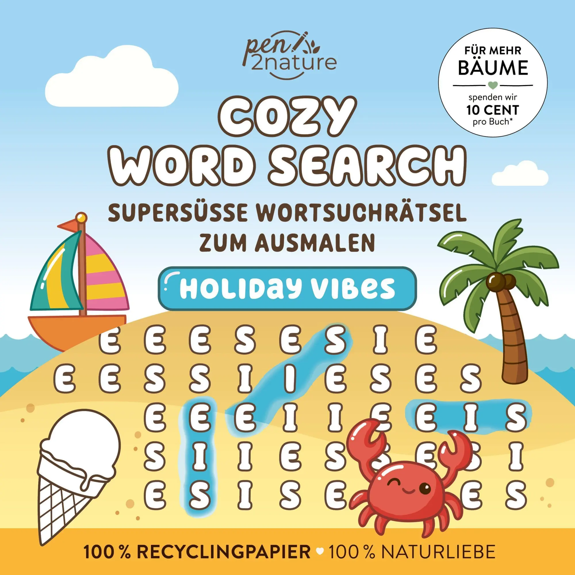 Cover: 9783987641831 | Cozy Word Search Holiday Vibes | Supersüße Wortsuchrätsel zum Ausmalen