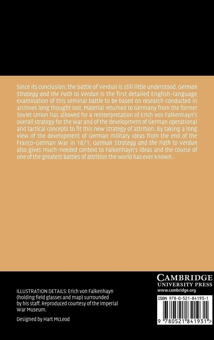 Rückseite: 9780521841931 | German Strategy and the Path to Verdun | Robert T. Foley | Buch | 2009