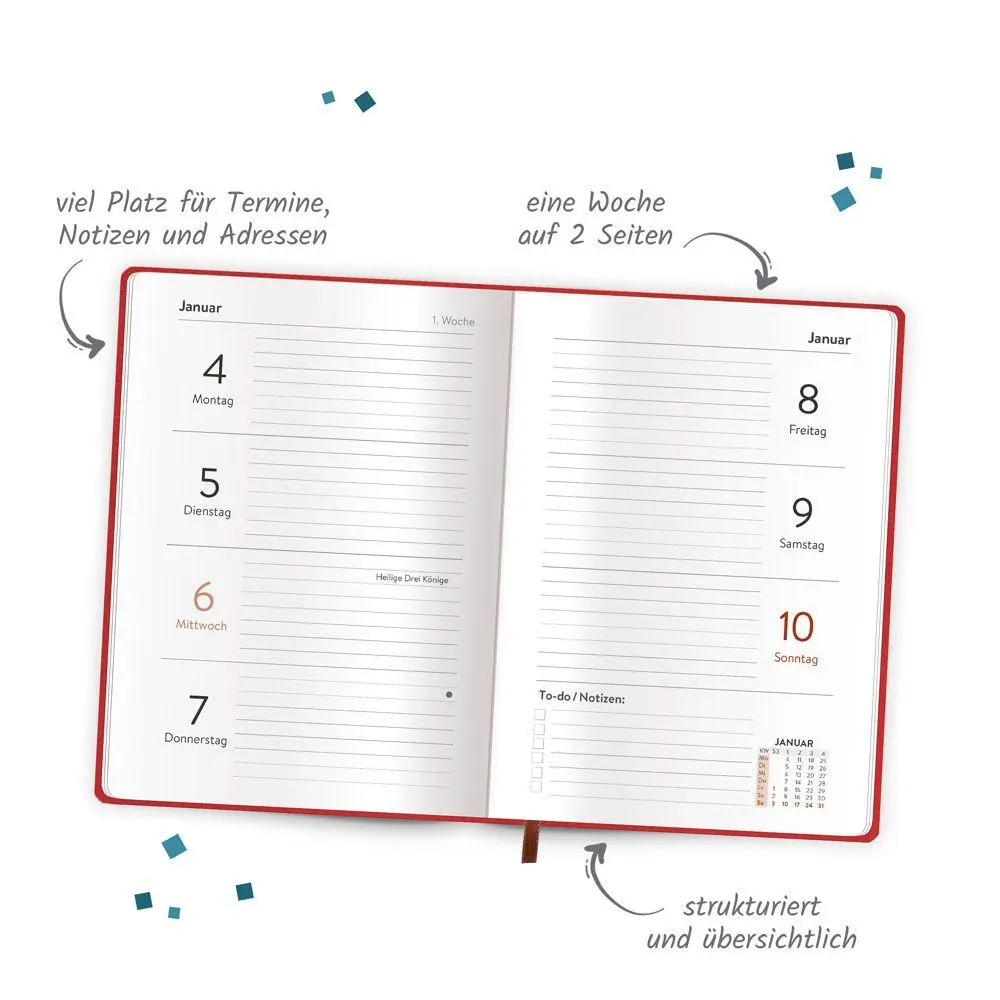 Bild: 4251901512031 | TRÖTSCH - Taschenkalender A6 Soft Touch Herzchen 2027 | KG | Kalender