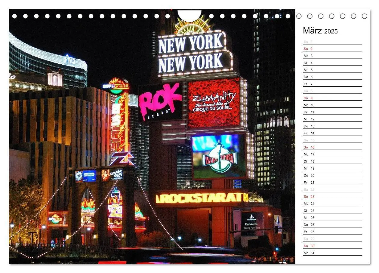 Bild: 9783435472031 | LAS VEGAS - by night (Wandkalender 2025 DIN A4 quer), CALVENDO...