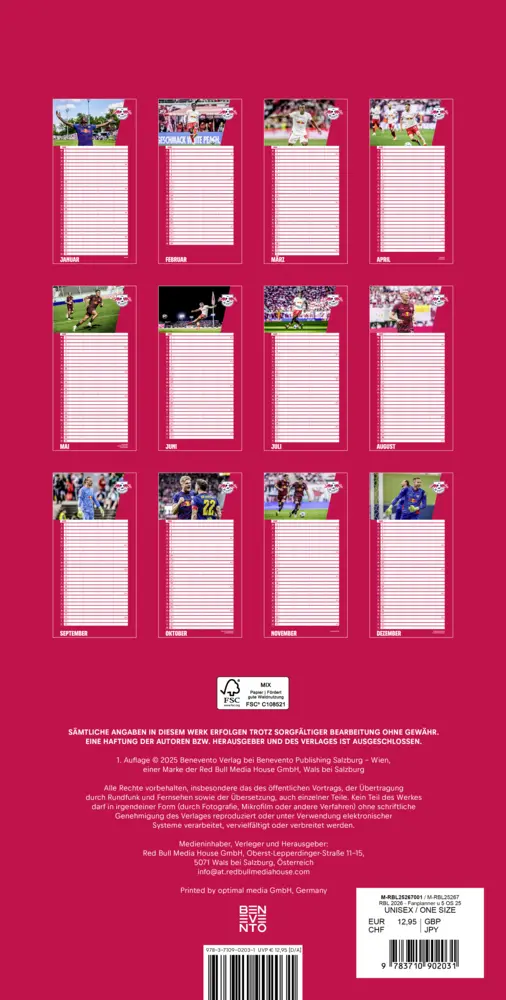 Bild: 9783710902031 | RB Leipzig 2026 - Fanplaner | Kalender | Spiralbindung | Deutsch
