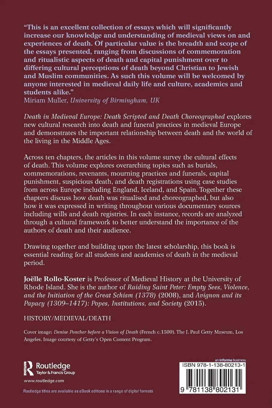 Rückseite: 9781138802131 | Death in Medieval Europe | Death Scripted and Death Choreographed